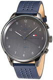 Tommy Hilfiger Chase Grey Dial Blue Leather Strap Watch for Men - 1791578 Authentic Buy Shop Now