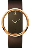 Calvin Klein Glam Transparent Dial Brown Leather Strap Watch for Women - K9423303 Authentic Buy Shop Now