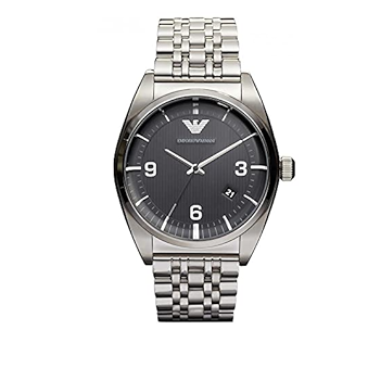 Emporio Armani Classic Analog Black Dial Silver Steel Strap Watch For Men - AR0369 Authentic Buy Shop Now