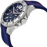 Tommy Hilfiger Nolan Chronograph Blue Dial Blue Rubber Strap Watch for Men - 1791142 Authentic Buy Shop Now