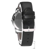 Movado Sapphire Silver Dial Black Leather Strap Watch for Men - 606694 Authentic Buy Shop Now
