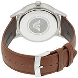 Emporio Armani Renato Quartz Silver Dial Brown Leather Strap Watch For Men - AR11185 Authentic Buy Shop Now