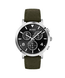 Hugo Boss Vesada Grey Dial Green Nylon Strap Watch for Men - 1513692 Authentic Buy Shop Now