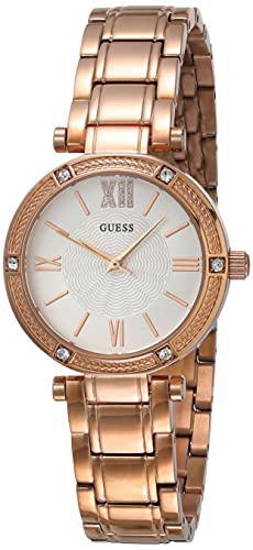 Guess Park Ave White Dial Rose Gold Steel Strap Watch for Women - W0767L3 Authentic Buy Shop Now