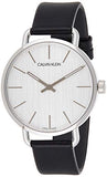 Calvin Klein Even White Dial Black Leather Strap Watch for Women - K7B211C6 Authentic Buy Shop Now