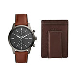 Fossil Townsman Chronograph Gray Dial Brown Leather Strap Watch for Men - FS5522 Authentic Buy Shop Now