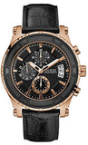 Guess Pinnacle Chronograph Quartz Black Dial Black Leather Strap Watch For Men - W0673G5 Authentic Buy Shop Now