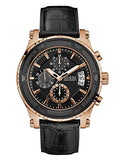 Guess Pinnacle Chronograph Quartz Black Dial Black Leather Strap Watch For Men - W0673G5 Authentic Buy Shop Now