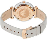 Emporio Armani Gianni T Bar Quartz Mother of Pearl Dial White Leather Strap Watch For Women - AR1965 Authentic Buy Shop Now