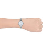 Emporio Armani Gianni T Bar Mother of Pearl Dial Silver Steel Strap Watch For Women - AR1955 Authentic Buy Shop Now
