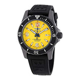 Breitling Superocean Automatic 46mm Yellow Dial Black Rubber Strap Watch for Men - M17368D71I1S1 Authentic Buy Shop Now