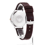 Emporio Armani Dress Quartz Silver Dial Brown Leather Strap Watch For Women - AR11063 Authentic Buy Shop Now