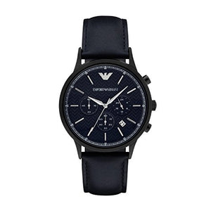 Emporio Armani Renato Chronograph Quartz Blue Dial Blue Leather Strap Watch For Men - AR2481 Authentic Buy Shop Now