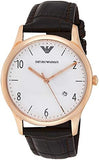 Emporio Armani Beta Chronograph White Dial Brown Leather Strap Watch For Men - AR1915 Authentic Buy Shop Now