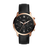 Fossil Neutra Chronograph Black Dial Black Leather Strap Watch for Men - FS5381 Authentic Buy Shop Now