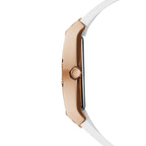 Guess Raven Diamonds Rose Gold Dial White Silicone Strap Watch for Women - GW0105L3 Authentic Buy Shop Now