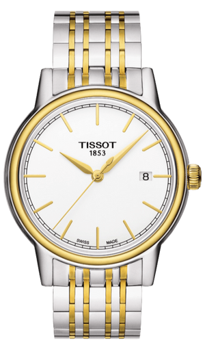 Tissot T Classic Carson Quartz White Dial Two Tone Steel Strap Watch for Men - T085.410.22.011.00 Authentic Buy Shop Now