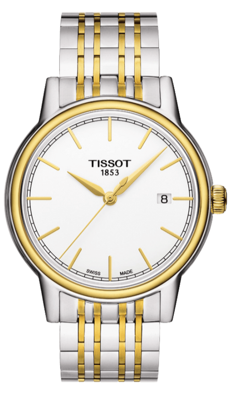 Tissot T Classic Carson Quartz White Dial Two Tone Steel Strap Watch for Men - T085.410.22.011.00 Authentic Buy Shop Now