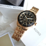 Michael Kors Cunningham Multifunction Black Dial Gold Steel Strap Watch For Men - MK7154 Authentic Buy Shop Now