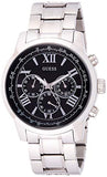 Guess Horizon Chronograph Quartz Black Dial Silver Steel Strap Watch For Men - W0379G1 Authentic Buy Shop Now