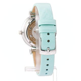 Emporio Armani Gianni T Bar Analog Crystals Silver Dial Blue Leather Strap Watch For Women - AR11443 Authentic Buy Shop Now