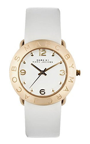 Marc Jacobs Amy White Dial White Leather Strap Watch for Women - MBM1150 Authentic Buy Shop Now