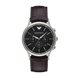 Emporio Armani Renato Chronograph Black Dial Brown Leather Strap Watch For Men - AR2482 Authentic Buy Shop Now