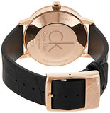 Calvin Klein Post Minimal Rose Gold Dial Black Leather Strap Watch for Men - K7621201 Authentic Buy Shop Now