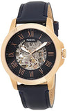 Fossil Grant Automatic Skeleton Blue Dial Blue Leather Strap Watch for Men - ME3102 Authentic Buy Shop Now