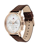 Tommy Hilfiger Evan White Dial Brown Leather Strap Watch for Men - 1710394 Authentic Buy Shop Now