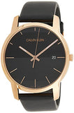 Calvin Klein City Quartz Black Dial Black Leather Strap Watch for Men - K2G2G6CZ Authentic Buy Shop Now