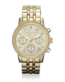 Michael Kors Runway Chronograph Gold Dial Gold Steel Strap Watch For Women - MK5698 Authentic Buy Shop Now