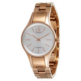 Calvin Klein Simplicity White Dial Rose Gold Steel Strap Watch for Women - K4323520 Authentic Buy Shop Now