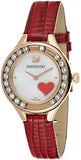 Swarovski Lovely Crystals Analog White Dial Red Leather Strap Watch for Women - 5297584 Authentic Buy Shop Now