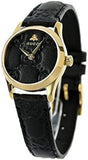 Gucci G Timeless Quartz Black Dial Black Leather Strap Watch For Women - YA126581A Authentic Buy Shop Now