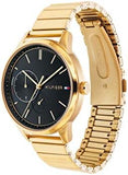 Tommy Hilfiger Brooke Black Dial Gold Steel Strap Watch for Women - 1782019 Authentic Buy Shop Now