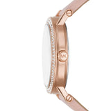 Michael Kors Corey Analog Rose Gold Dial Pink Leather Strap Watch For Women - MK2987 Authentic Buy Shop Now