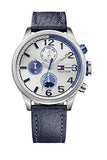 Tommy Hilfiger Jackson Silver Dial Black Leather Strap Watch for Men - 1791240 Authentic Buy Shop Now