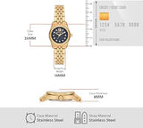 Michael Kors Lexington Three-Hand Blue Dial Gold Steel Strap Watch for Women - MK4802 Authentic Buy Shop Now