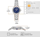 Emporio Armani Mia Three Hand Crystals Blue Dial Silver Steel Strap Watch For Women - AR11630 Authentic Buy Shop Now