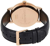 Calvin Klein Post Minimal Rose Gold Dial Black Leather Strap Watch for Men - K7621201 Authentic Buy Shop Now