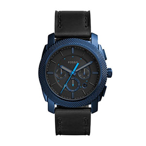 Fossil Machine Chronograph Black Dial Black Leather Strap Watch for Men - FS5361 Authentic Buy Shop Now