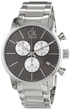 Calvin Klein City Chronograph Black Dial Silver Steel Strap Watch for Men - K2G2714X Authentic Buy Shop Now