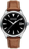 Movado Heritage Calendoplan Black Dial Brown Leather Strap Watch for Men - 3650001 Authentic Buy Shop Now