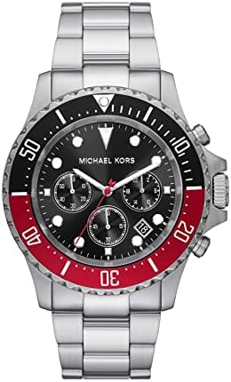 Michael Kors Everest Chronograph Black Dial Silver Steel Strap Watch For Men - MK8977 Authentic Buy Shop Now