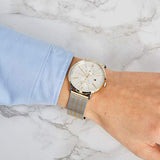 Tommy Hilfiger Jenna Quartz White Dial Two Tone Mesh Bracelet Watch for Women - 1782074 Authentic Buy Shop Now
