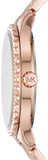 Michael Kors Layton Three Hand Silver Dial Rose Gold Steel Strap Watch For Women - MK7297 Authentic Buy Shop Now