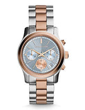 Michael Kors Runway Chronograph Blue Dial Two Tone Steel Strap Watch For Women - MK6166 Authentic Buy Shop Now