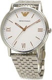 Emporio Armani Kappa Quartz White Dial Silver Steel Strap Watch For Men - AR80014 Authentic Buy Shop Now