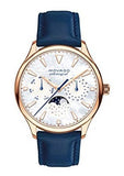 Movado Heritage Celestograf White Mother of Pearl Dial Blue Leather Strap Watch For Women - 3650011 Authentic Buy Shop Now